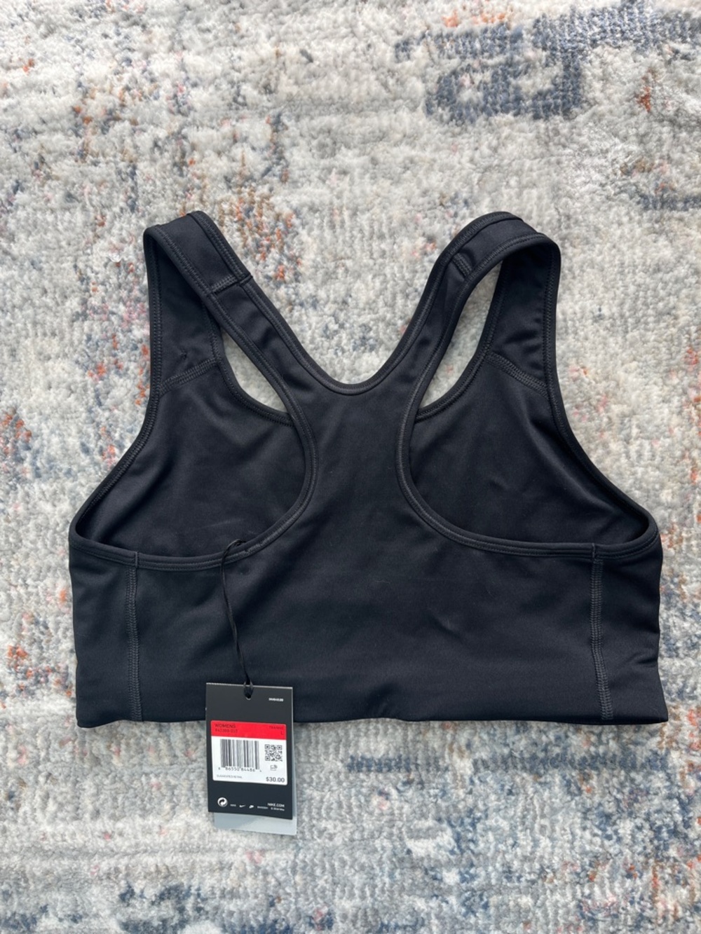 NWT Nike Black Sports Bra with White Swoosh - Picture 5 of 6